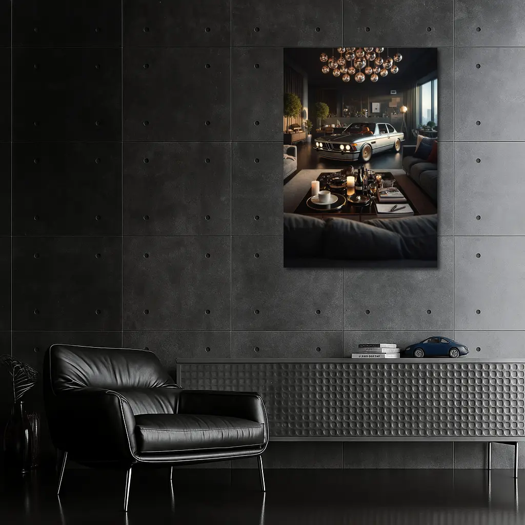 Classic BMW Coupe Inside Luxury Living Room – Wall Art
