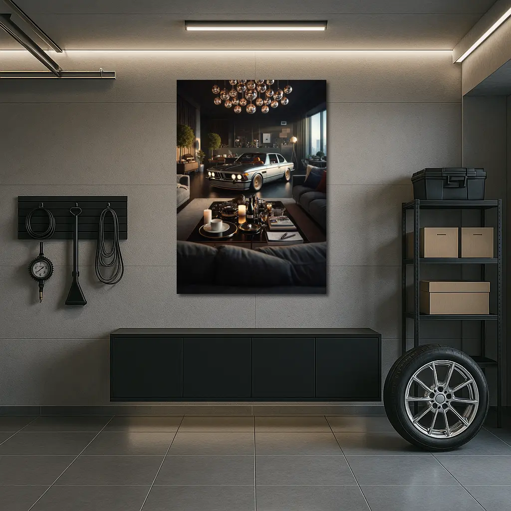 Classic BMW Coupe Inside Luxury Living Room – Wall Art