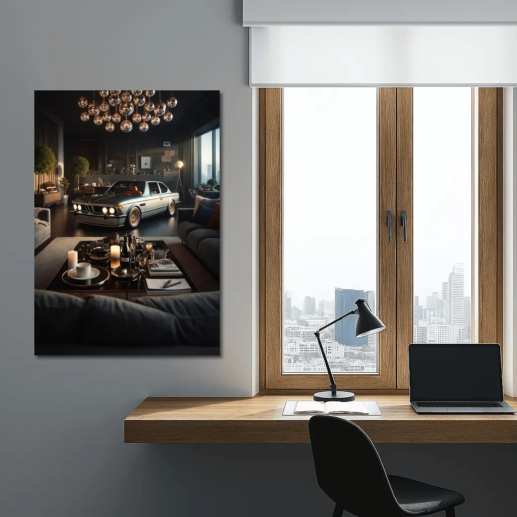 Classic BMW Coupe Inside Luxury Living Room – Wall Art