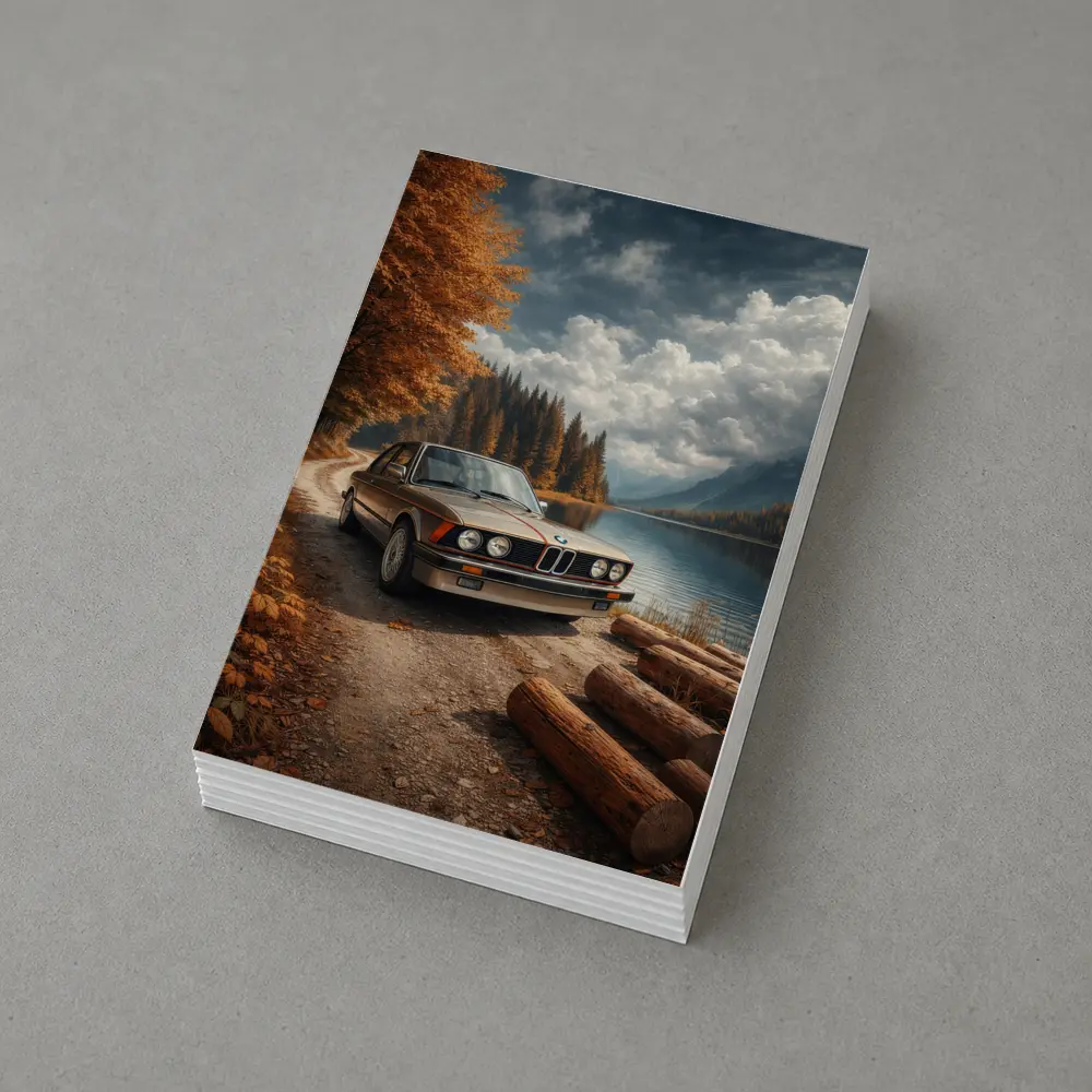 BMW E21 3 Series Autumn Lake Road – Postcards