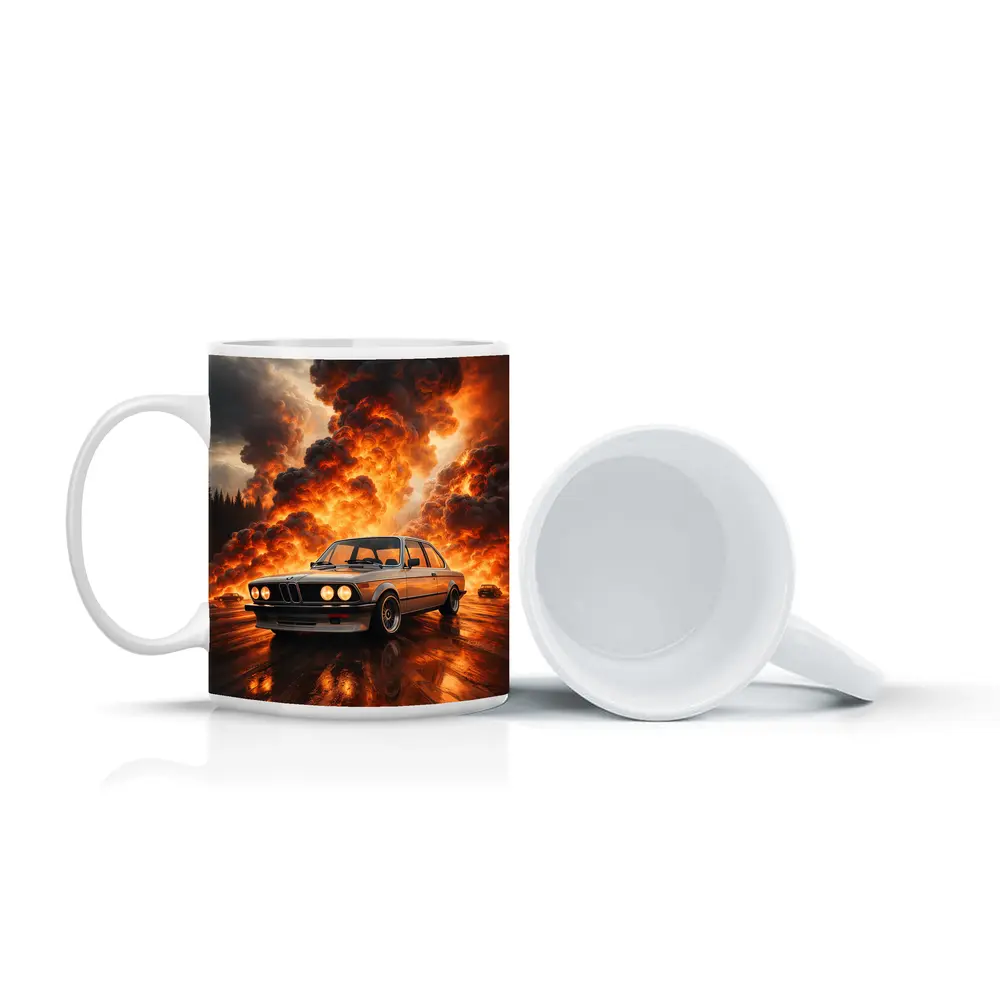 BMW E21 3 Series Fire Explosion Scene – Mugs
