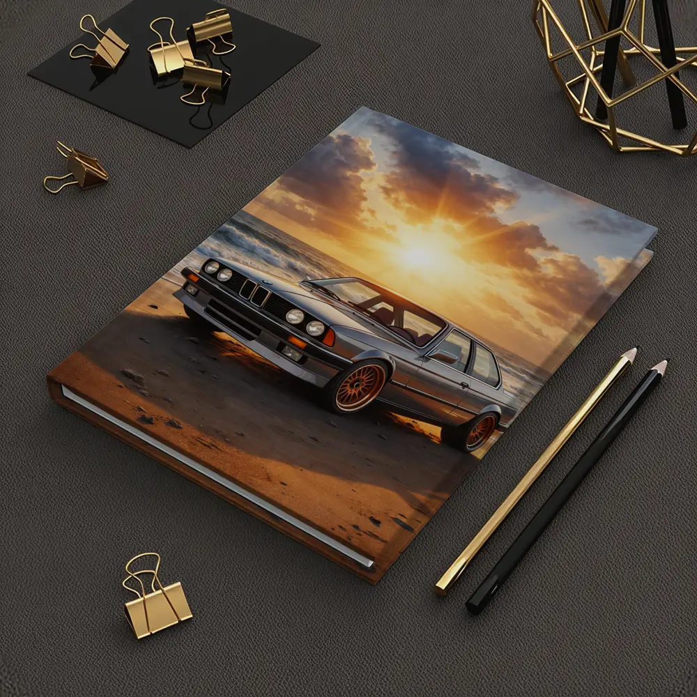 BMW E24 Classic Coupe Beach Sunset – Notebooks