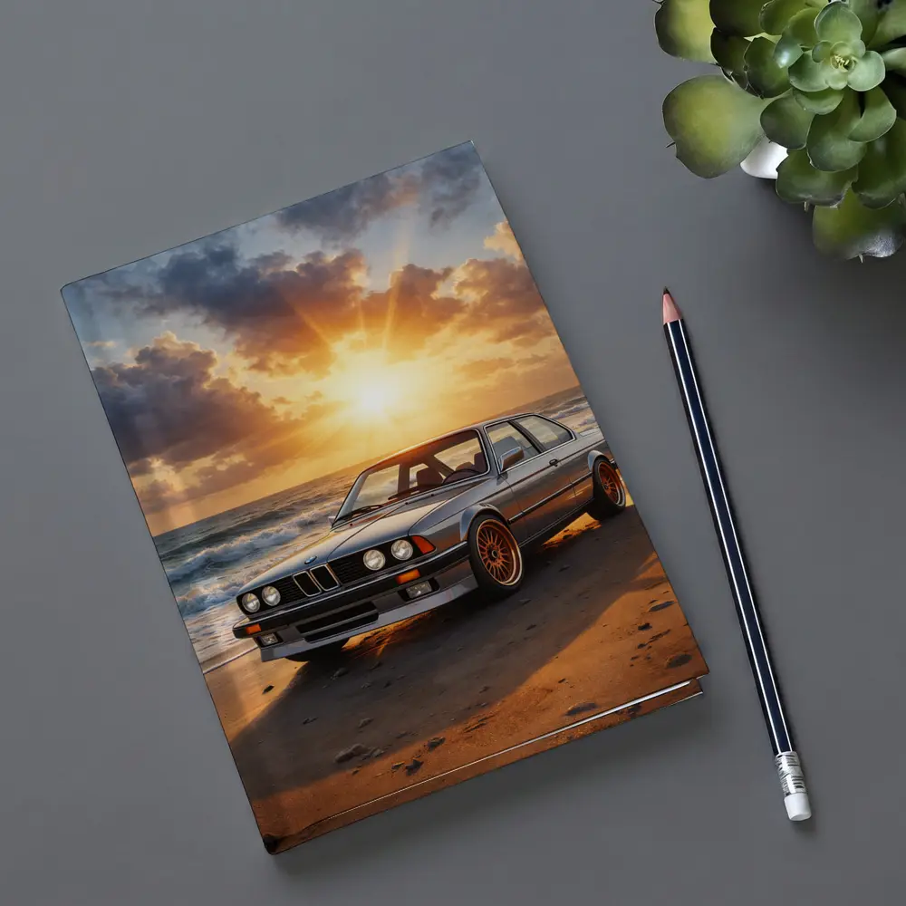 BMW E24 Classic Coupe Beach Sunset – Notebooks