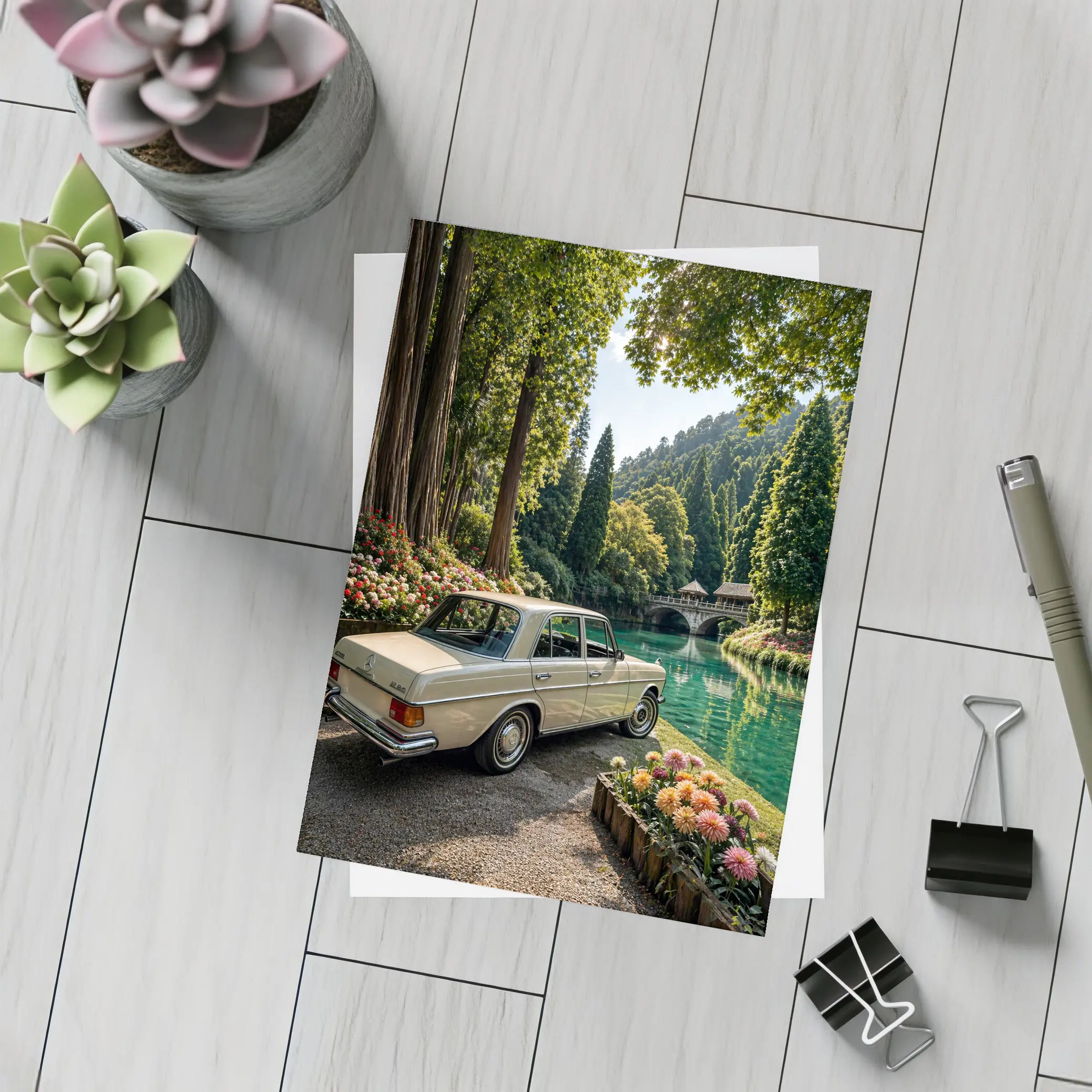 Classic Mercedes Benz Sedan by Forest River – Postcards