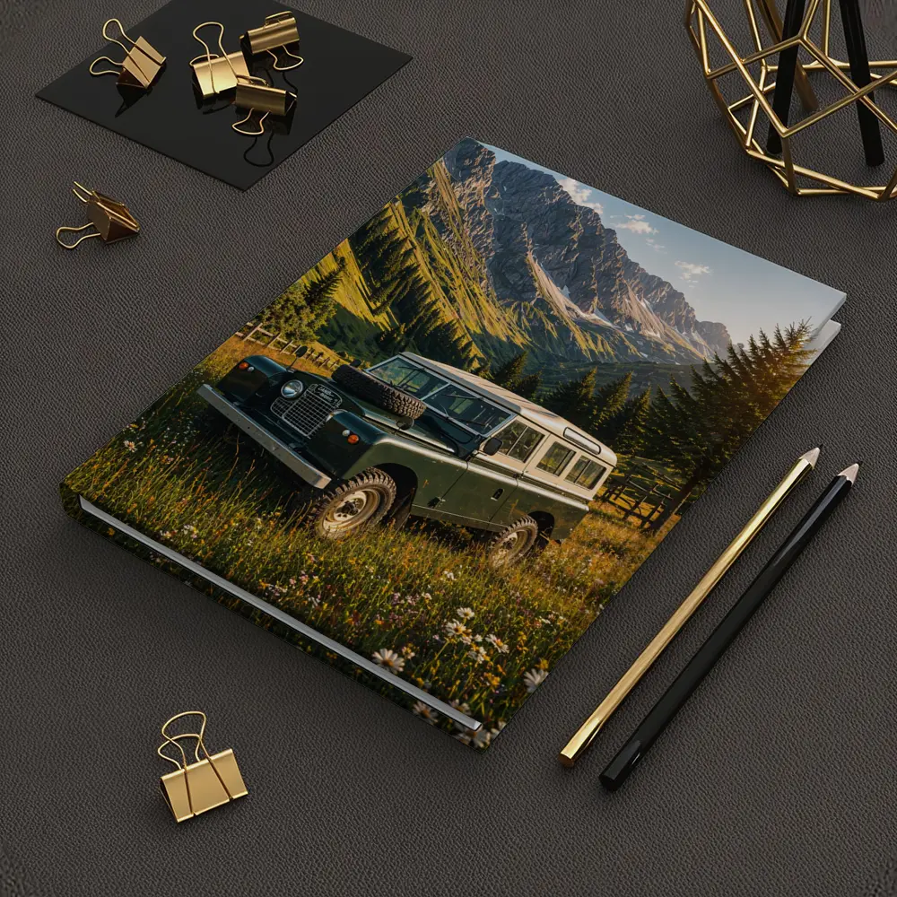 Classic Land Rover Defender Alpine Meadow Mountains – Notebooks