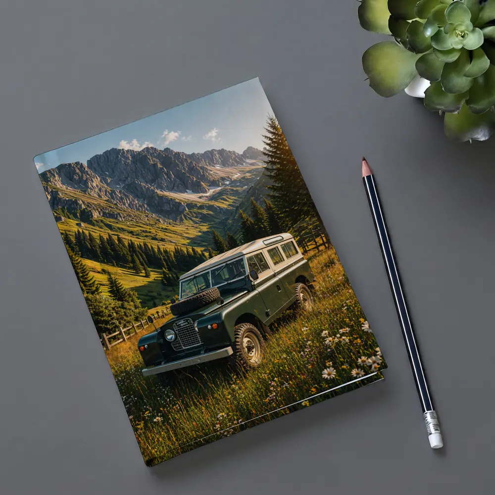 Classic Land Rover Defender Alpine Meadow Mountains – Notebooks