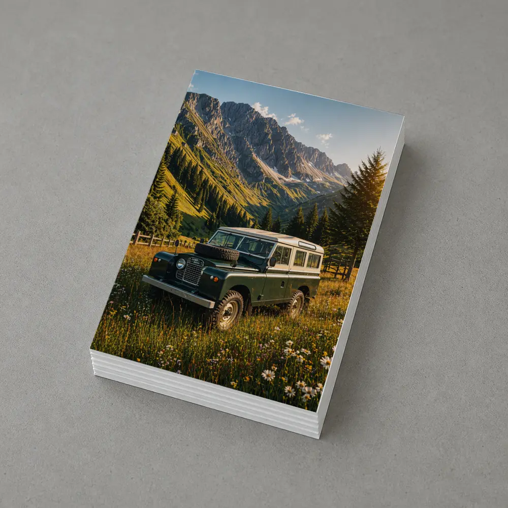 Classic Land Rover Defender Alpine Meadow Mountains – Postcards