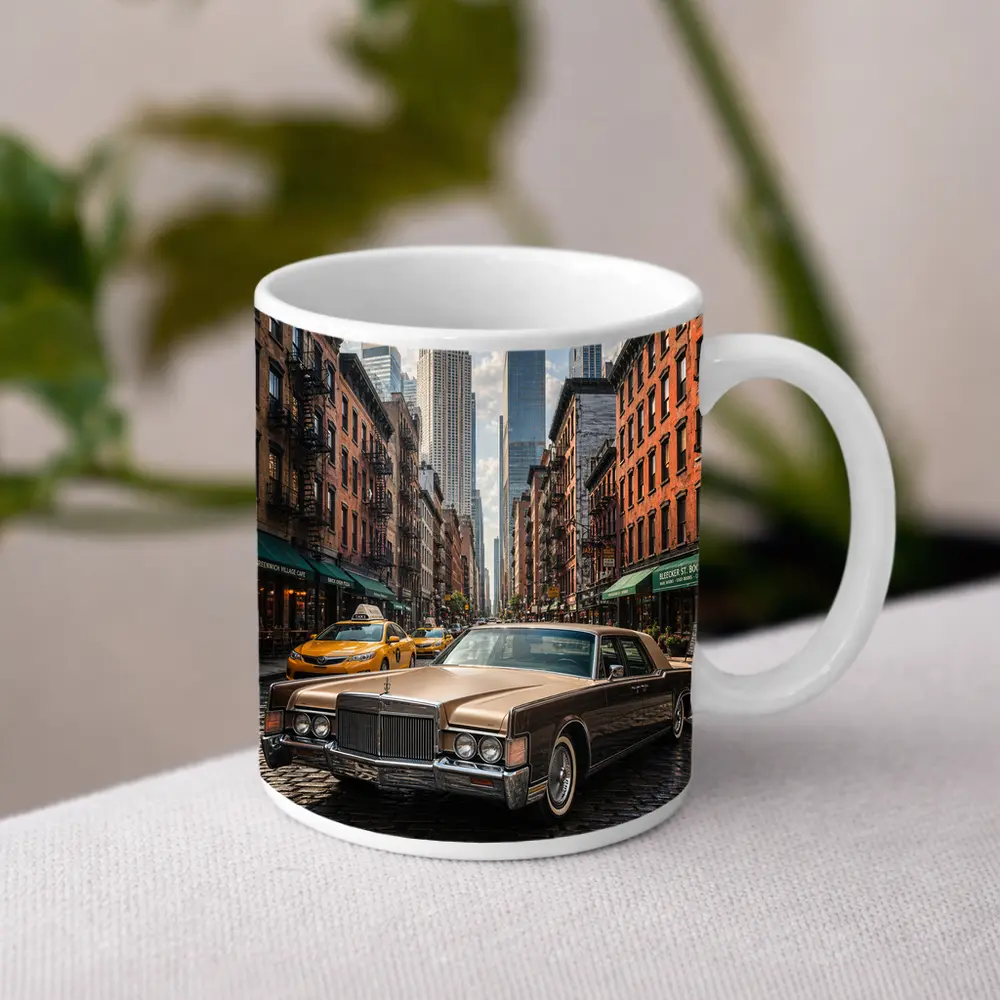Classic Lincoln Continental New York City Street – Mugs