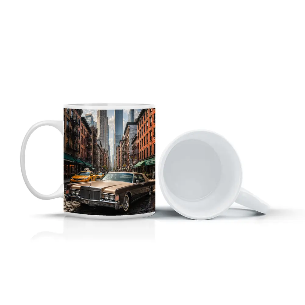 Classic Lincoln Continental New York City Street – Mugs
