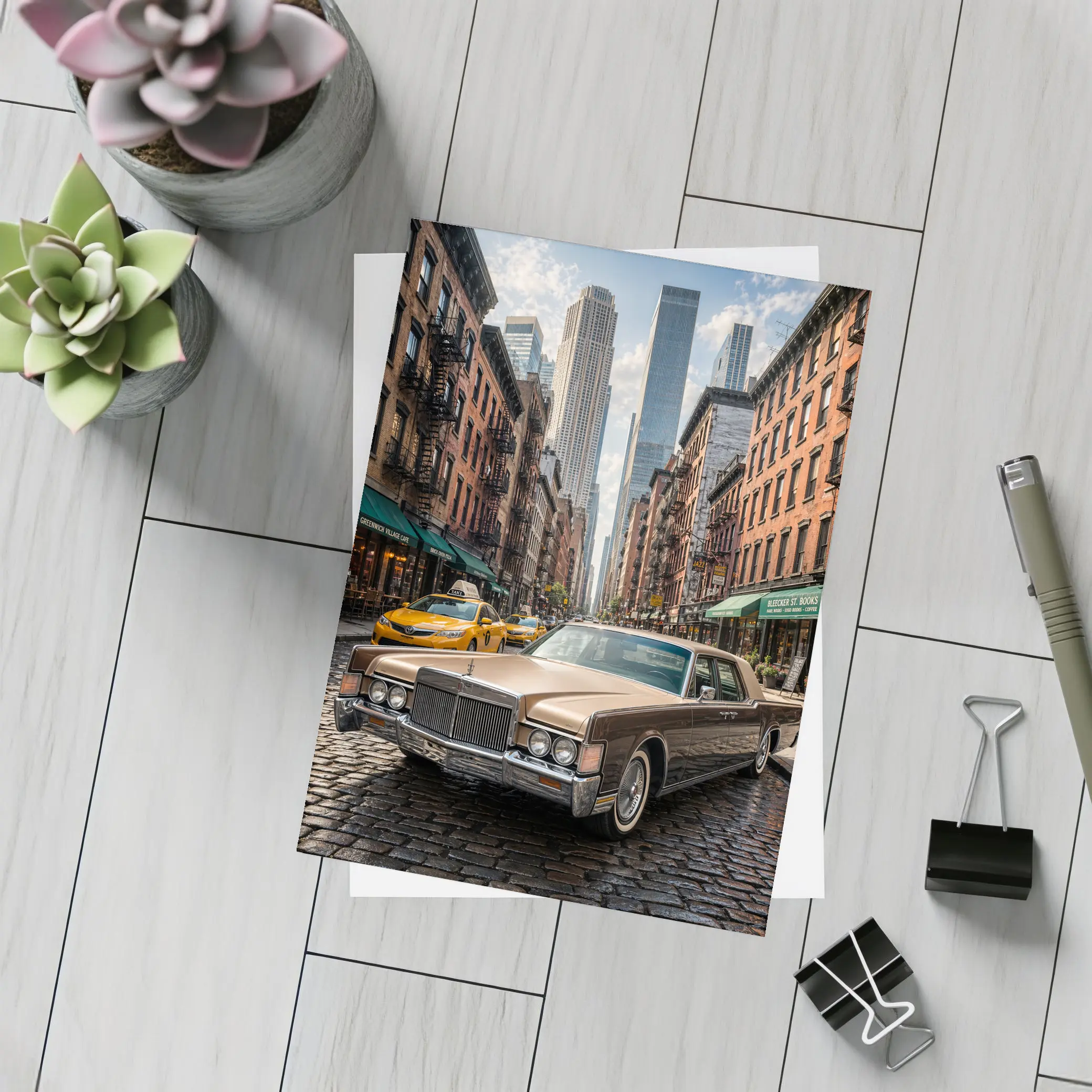 Classic Lincoln Continental New York City Street – Postcards