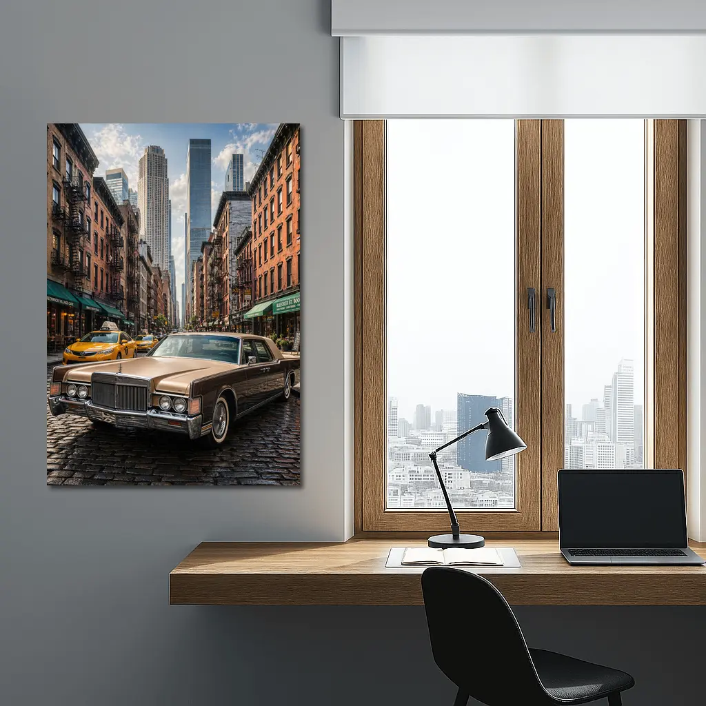 Classic Lincoln Continental New York City Street – Wall Art