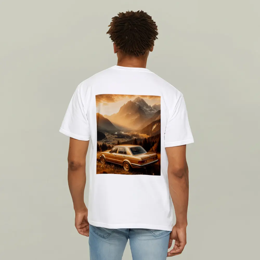 Mercedes Classic Sedan Golden Mountain Valley – T-Shirts