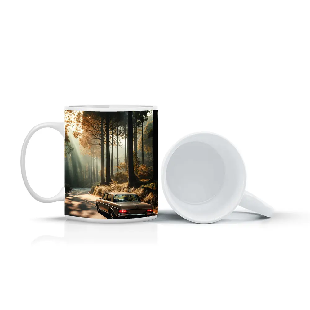 Classic Mercedes Benz Sedan Forest Road Drive – Mugs