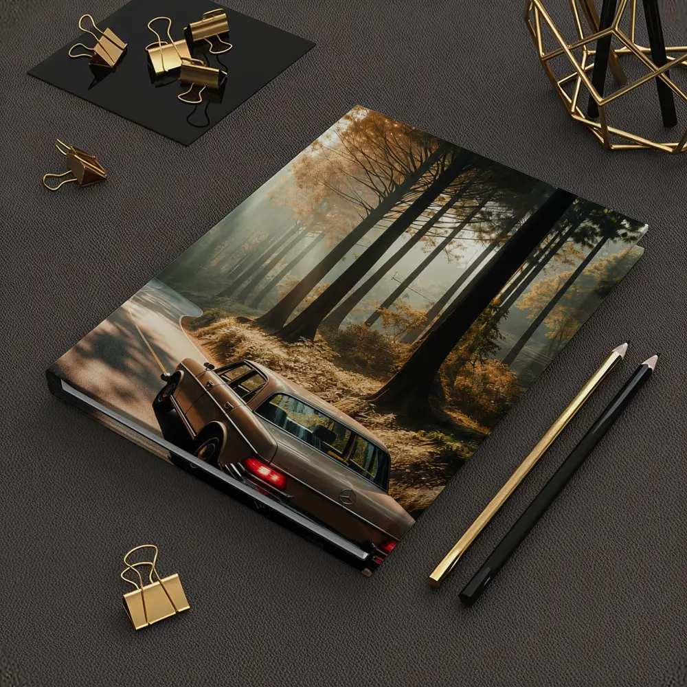 Classic Mercedes Benz Sedan Forest Road Drive – Notebooks