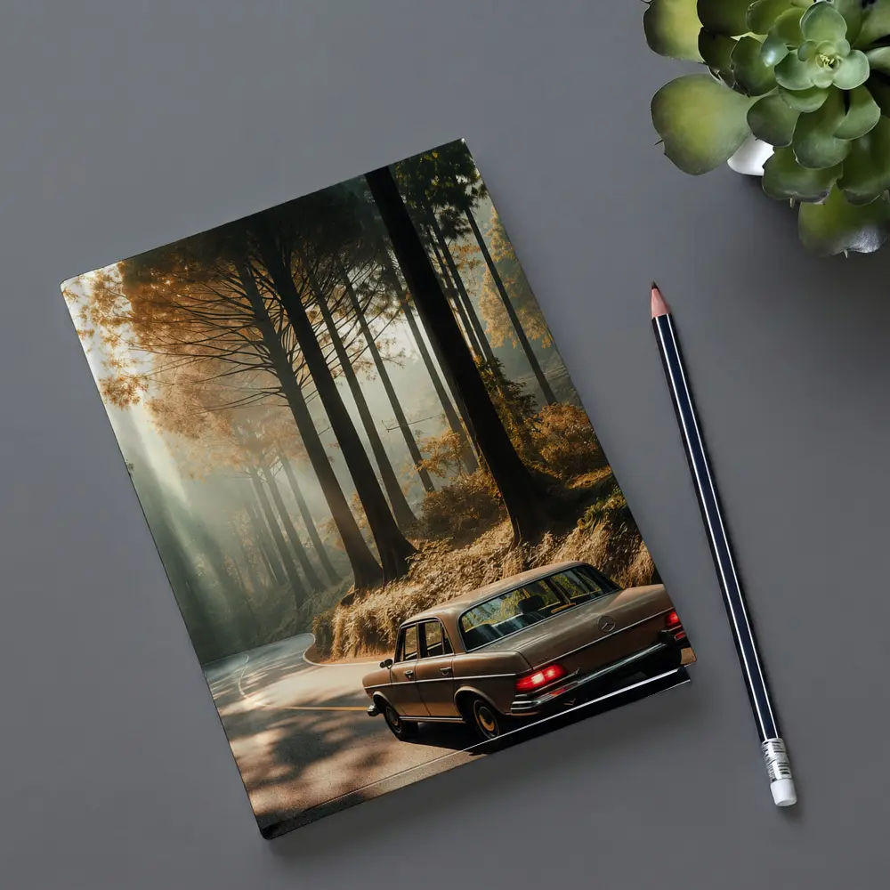 Classic Mercedes Benz Sedan Forest Road Drive – Notebooks
