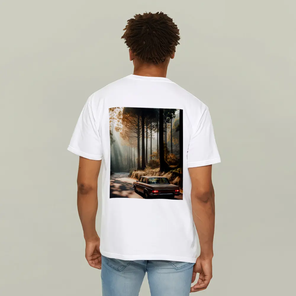 Classic Mercedes Benz Sedan Forest Road Drive – T-Shirts