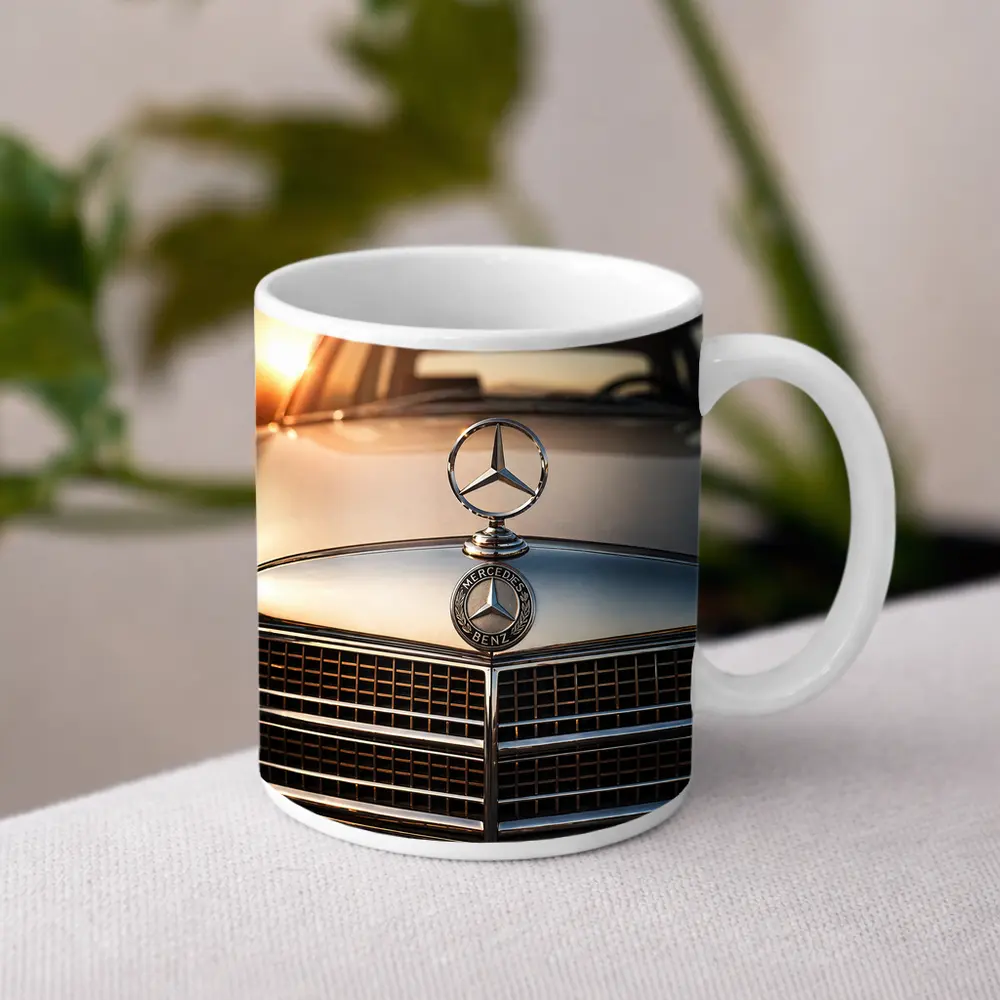 Mercedes Benz Classic Hood Star Sunset – Mugs