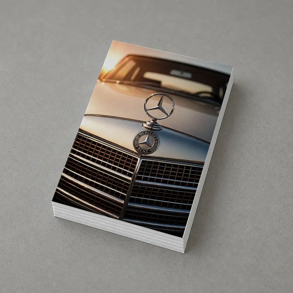 Mercedes Benz Classic Hood Star Sunset – Postcards