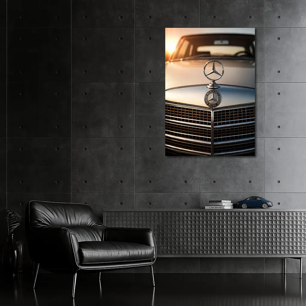 Mercedes Benz Classic Hood Star Sunset