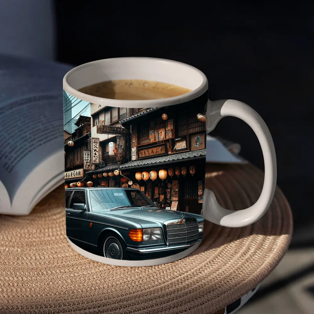 Mercedes S Class Parked Tokyo Japan Street – Mugs