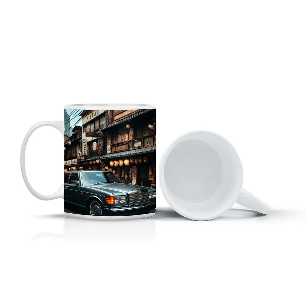 Mercedes S Class Parked Tokyo Japan Street – Mugs