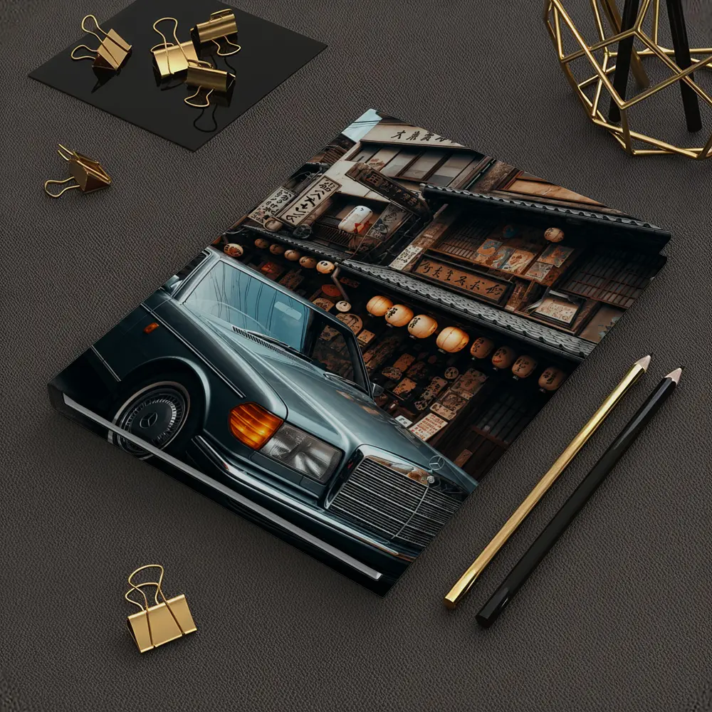Mercedes S Class Parked Tokyo Japan Street – Notebooks