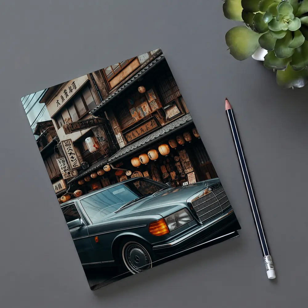 Mercedes S Class Parked Tokyo Japan Street – Notebooks
