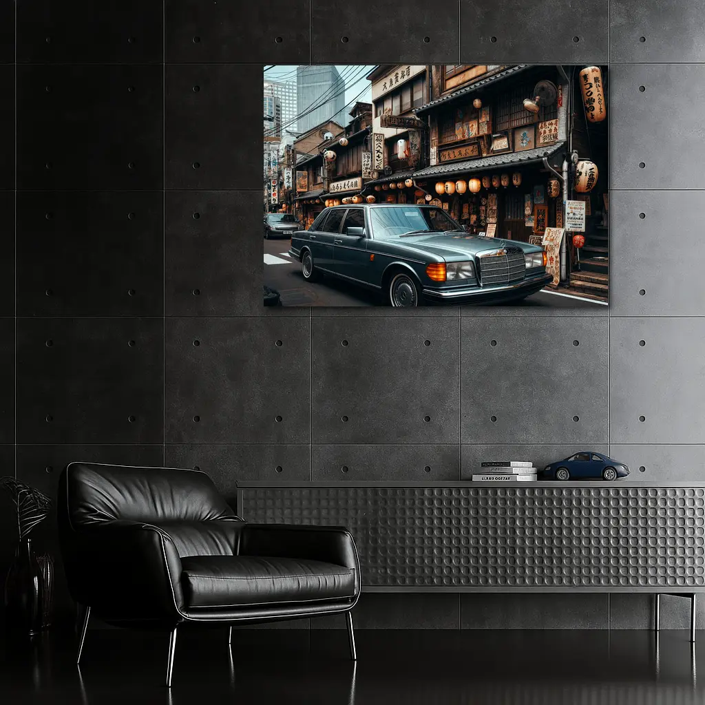 Mercedes S Class Parked Tokyo Japan Street – Wall Art
