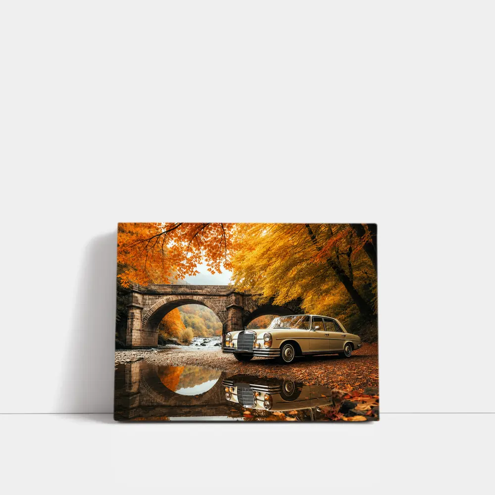 Classic Mercedes Benz S Class Autumn Bridge – Wall Art