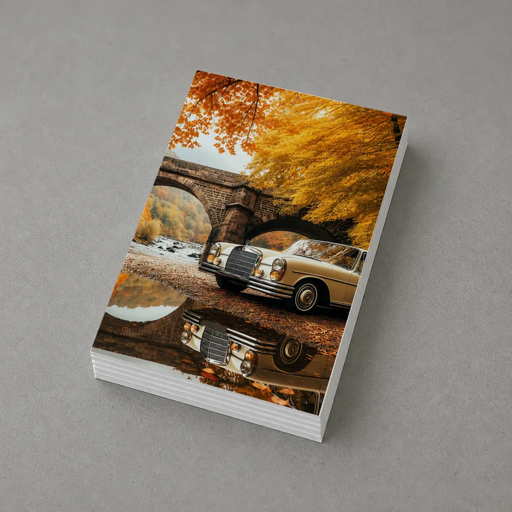 Classic Mercedes Benz S Class Autumn Bridge – Postcards