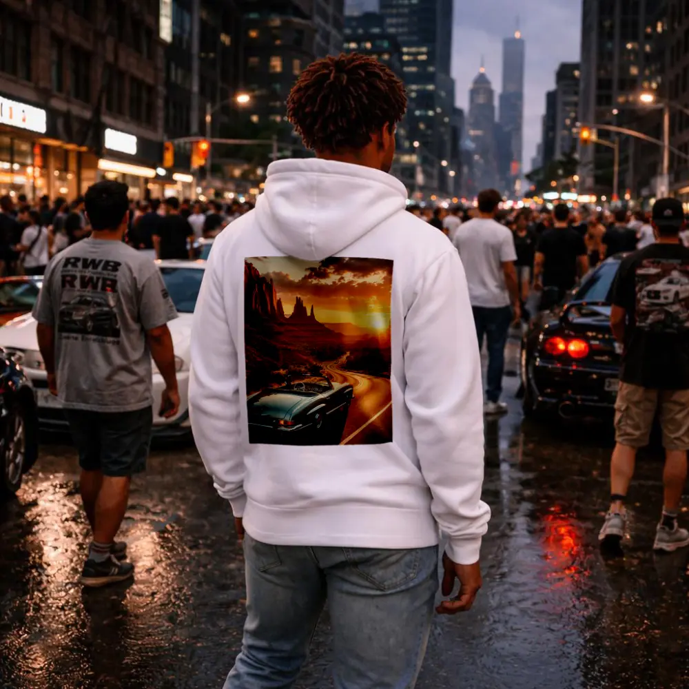 Mercedes Benz Classic Convertible Desert Canyon Sunset – Hoodies