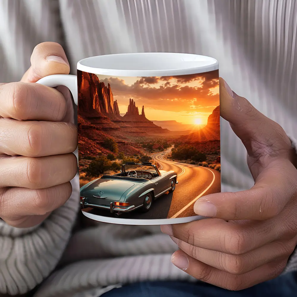 Mercedes Benz Classic Convertible Desert Canyon Sunset – Mugs