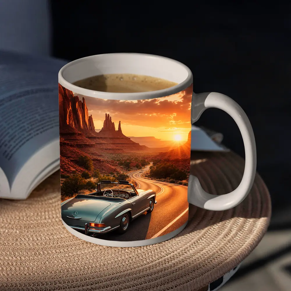 Mercedes Benz Classic Convertible Desert Canyon Sunset – Mugs