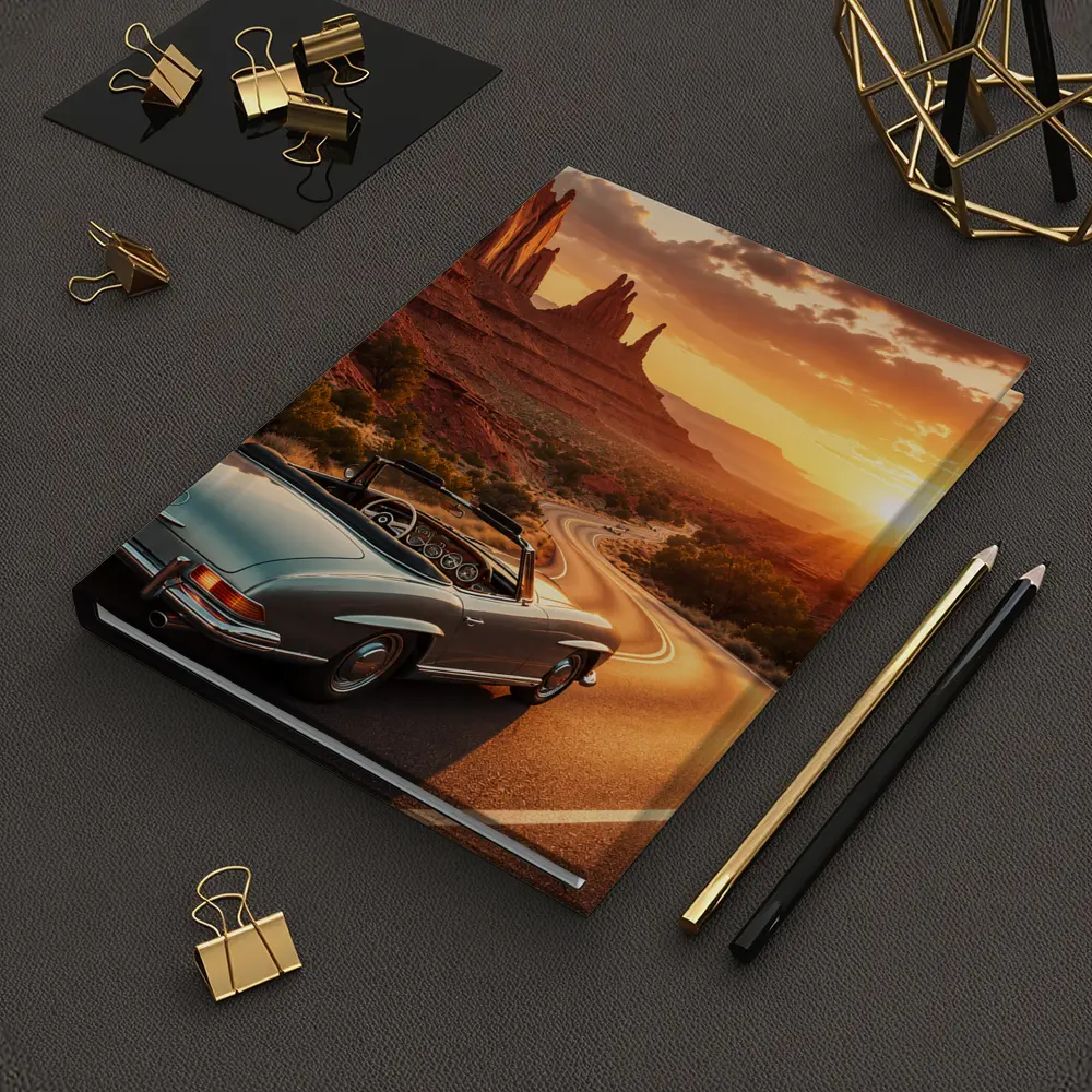 Mercedes Benz Classic Convertible Desert Canyon Sunset – Notebooks