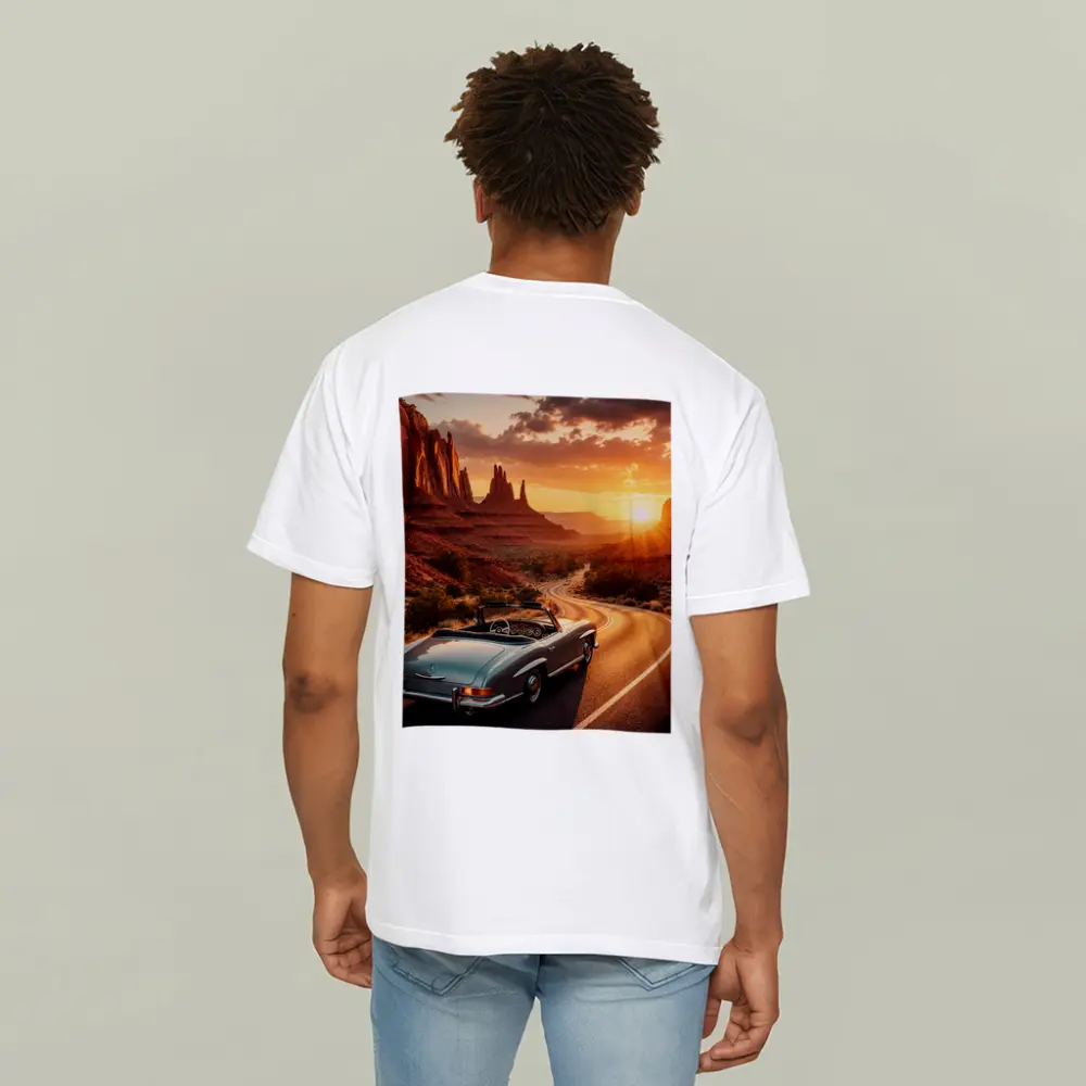 Mercedes Benz Classic Convertible Desert Canyon Sunset – T-Shirts