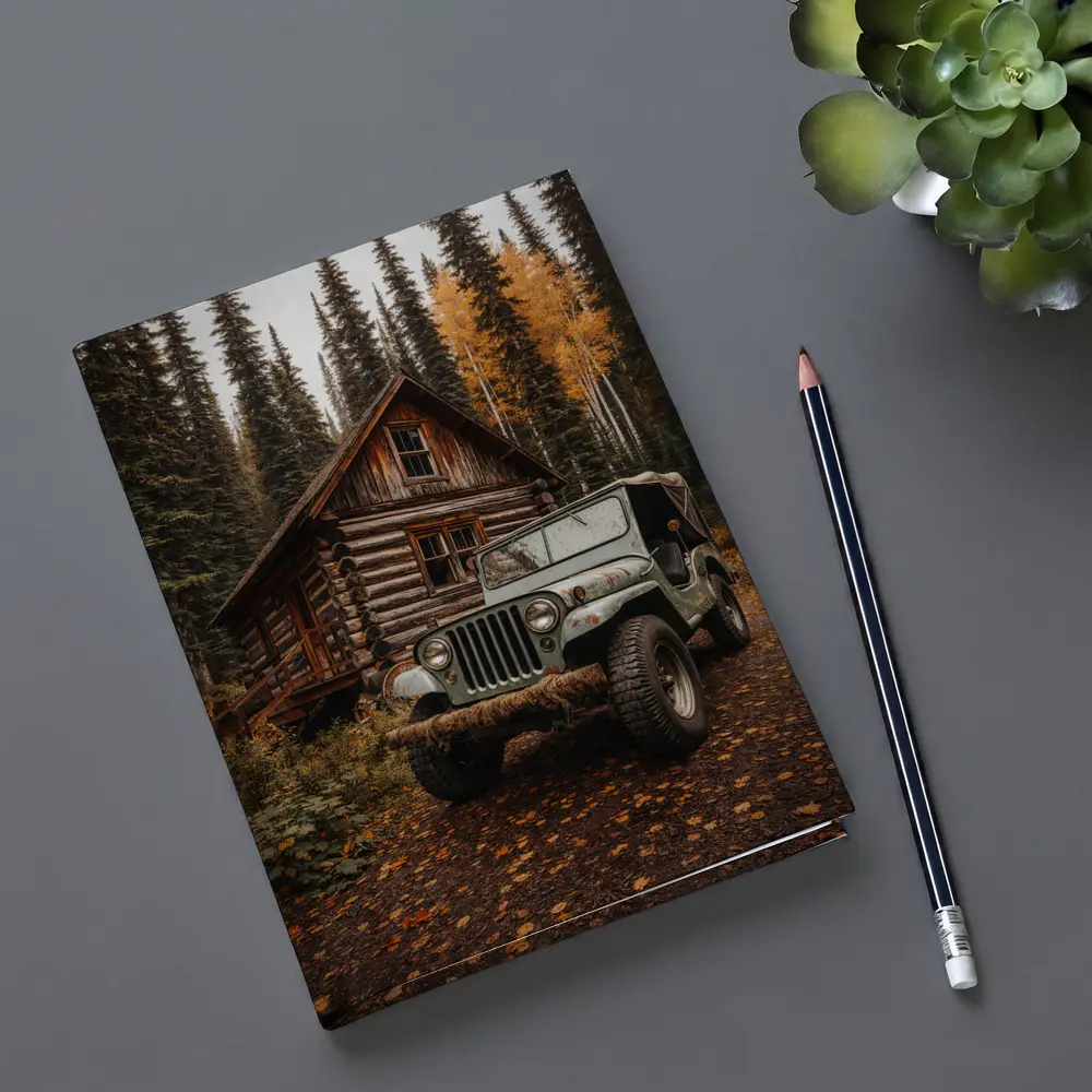 Classic Jeep CJ Log Cabin Forest – Notebooks