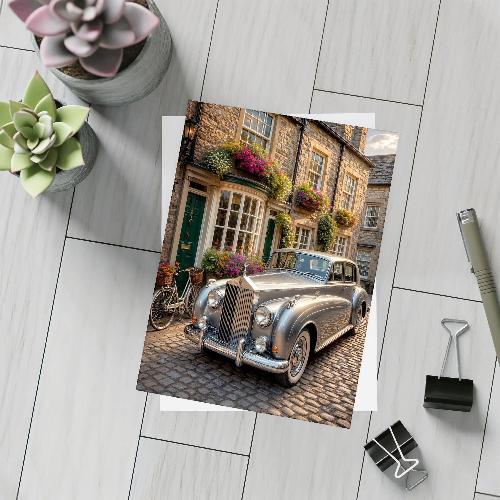 Classic Rolls Royce Silver Shadow Cobblestone Street – Postcards