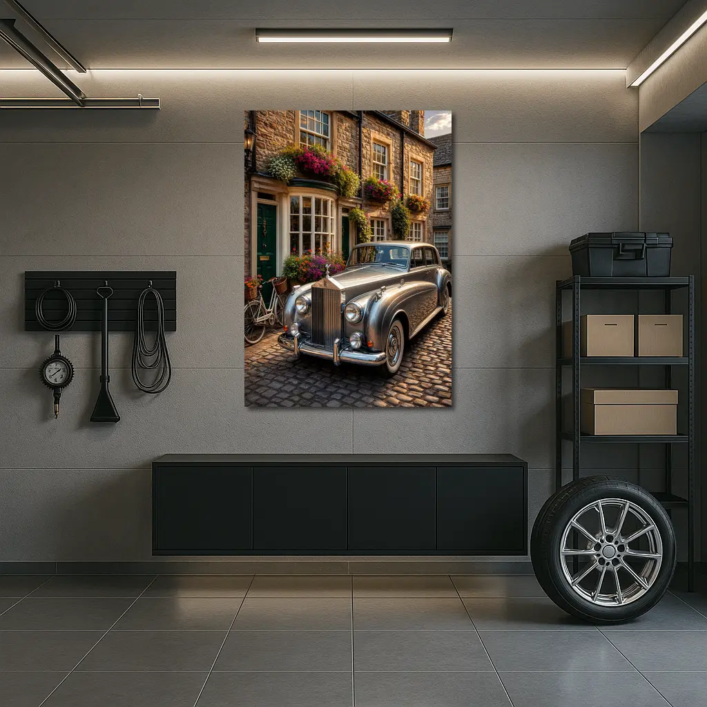 Classic Rolls Royce Silver Shadow Cobblestone Street – Wall Art