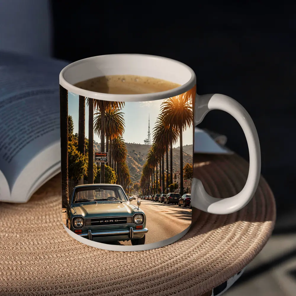 Ford Classic Car Hollywood Palm Tree Street – Mugs