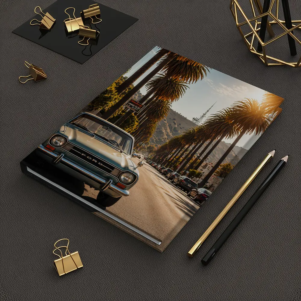 Ford Classic Car Hollywood Palm Tree Street – Notebooks