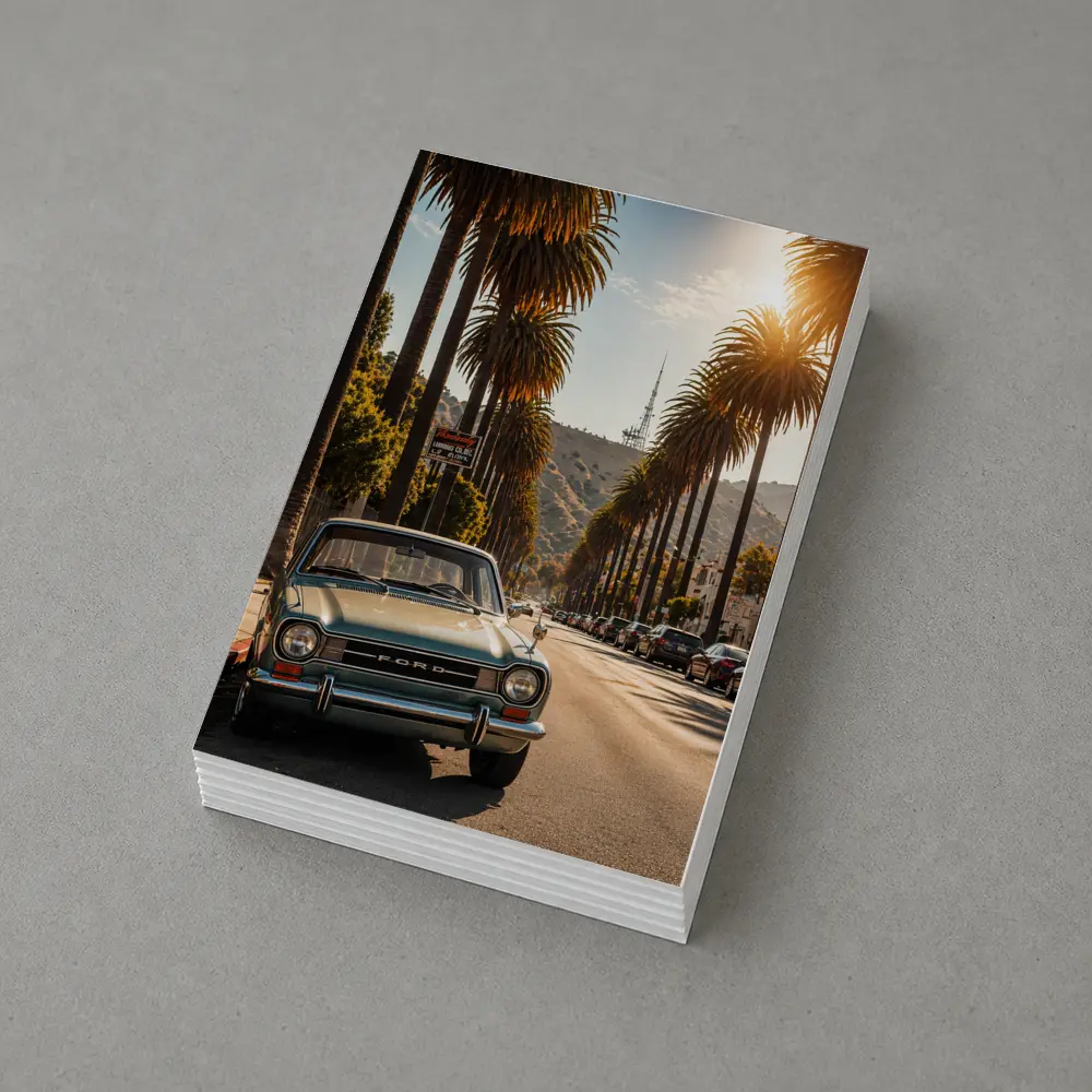 Ford Classic Car Hollywood Palm Tree Street – Postcards
