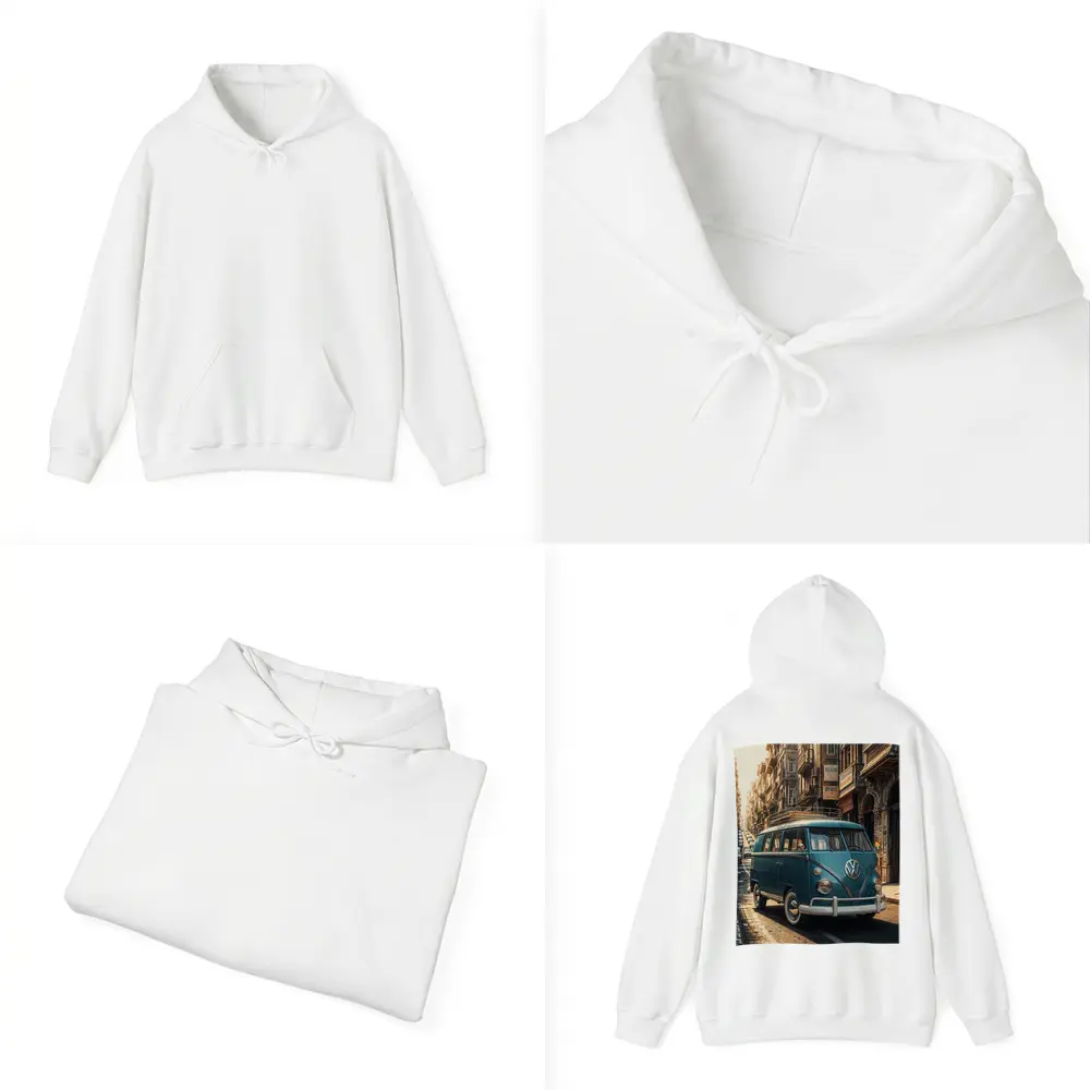 Volkswagen Beetle Bus On City Street – Hoodies
