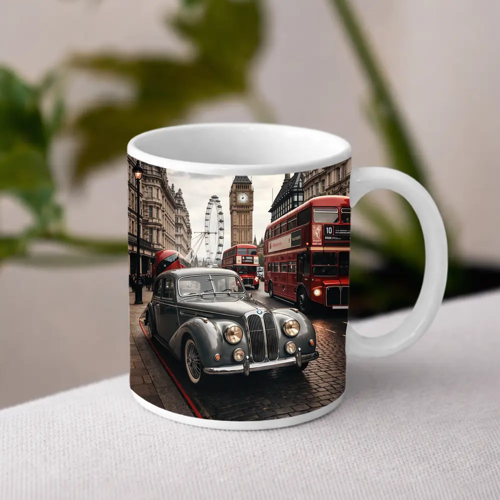 Classic Vintage BMW London Big Ben Street – Mugs