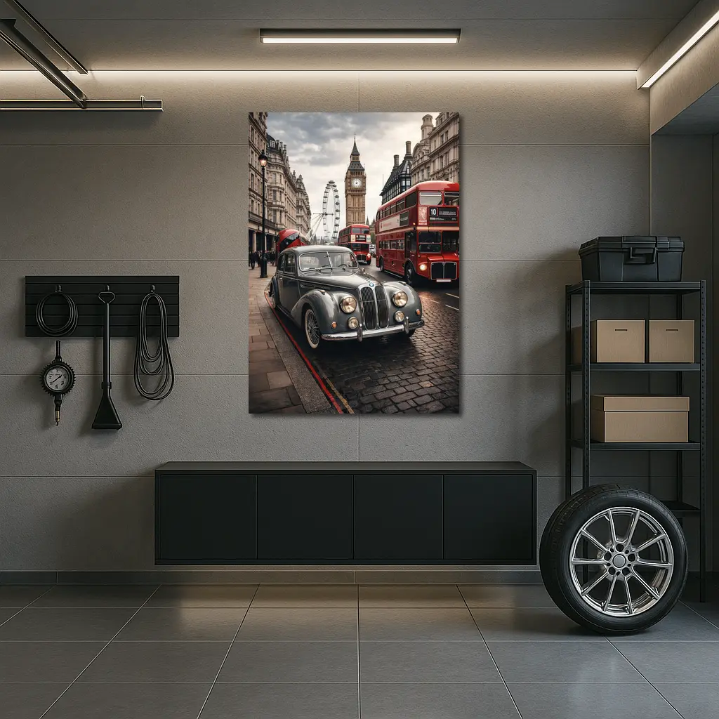 Classic Vintage BMW London Big Ben Street – Wall Art