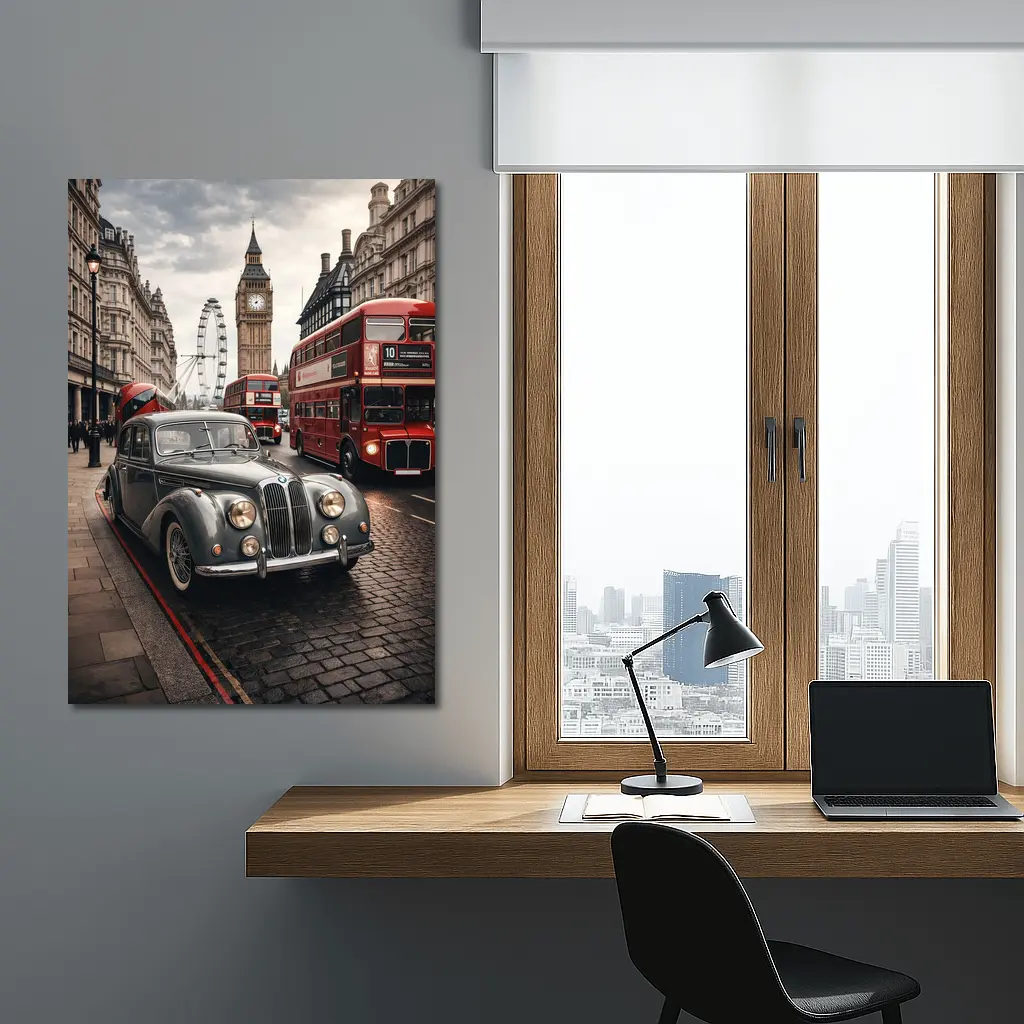 Classic Vintage BMW London Big Ben Street – Wall Art