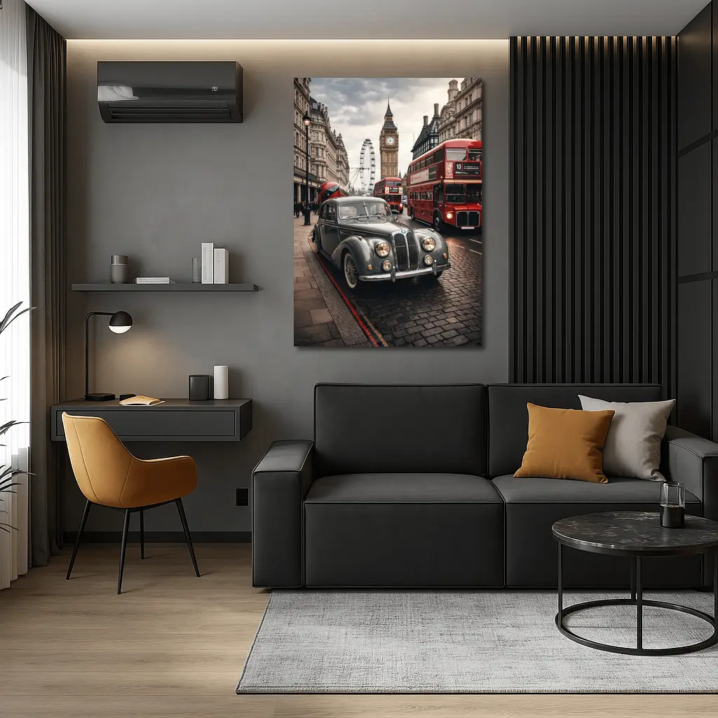 Classic Vintage BMW London Big Ben Street – Wall Art