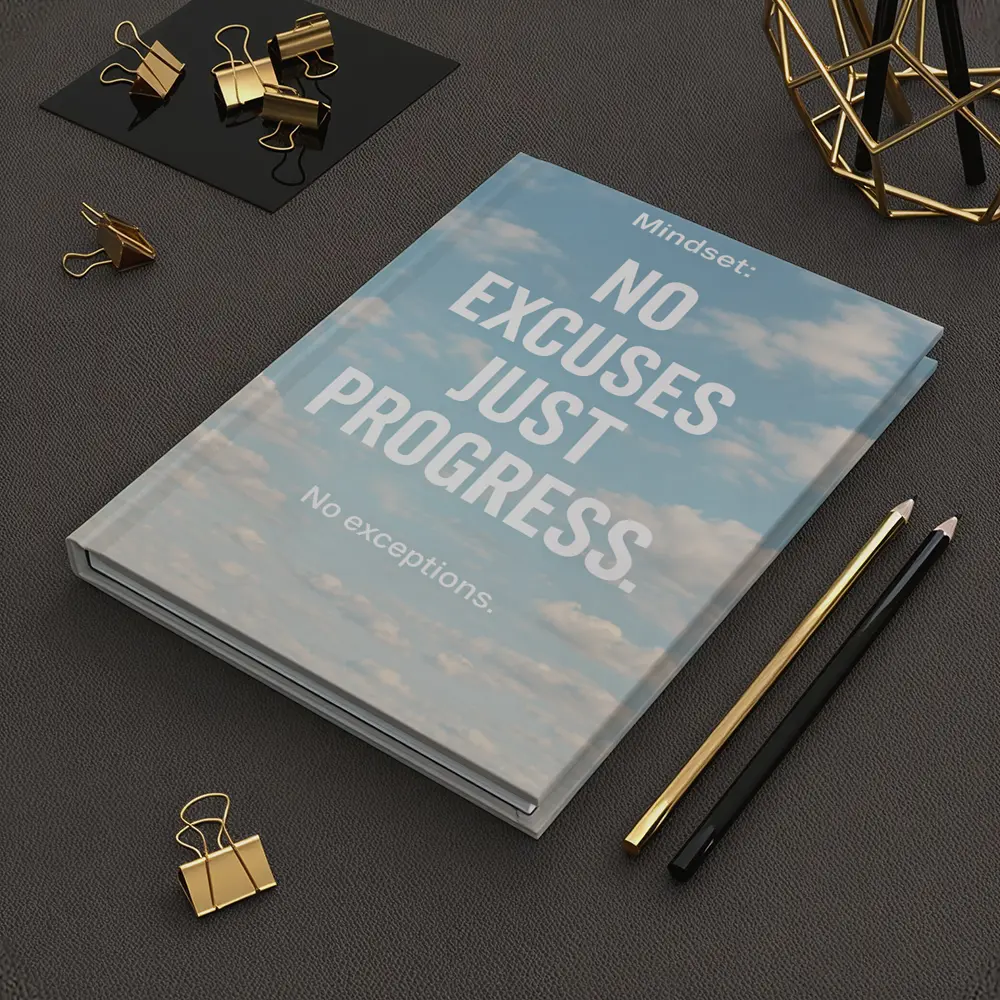 No Excuses Just Progress Sky Quote – Notebooks