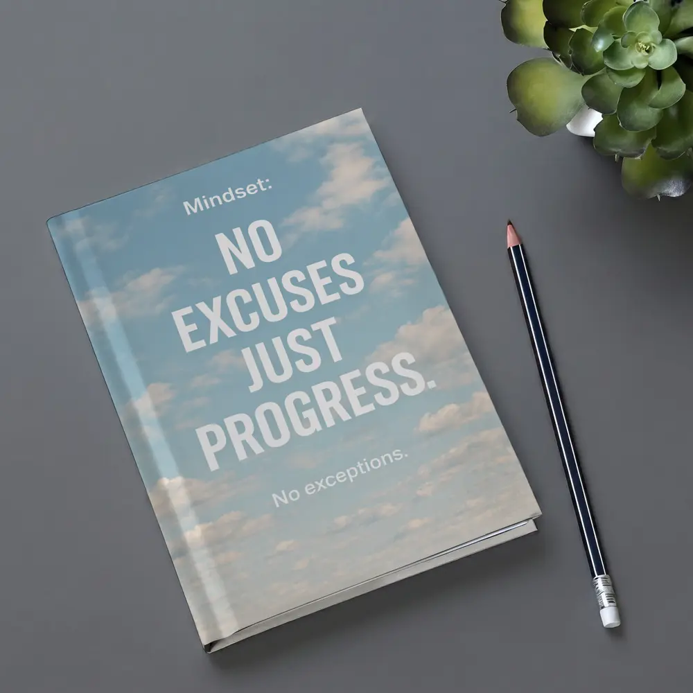 No Excuses Just Progress Sky Quote – Notebooks