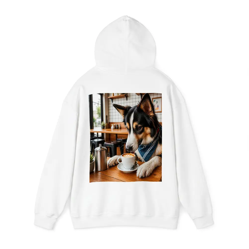 Border Collie Dog Relaxing in Coffee Cafe – Hoodies