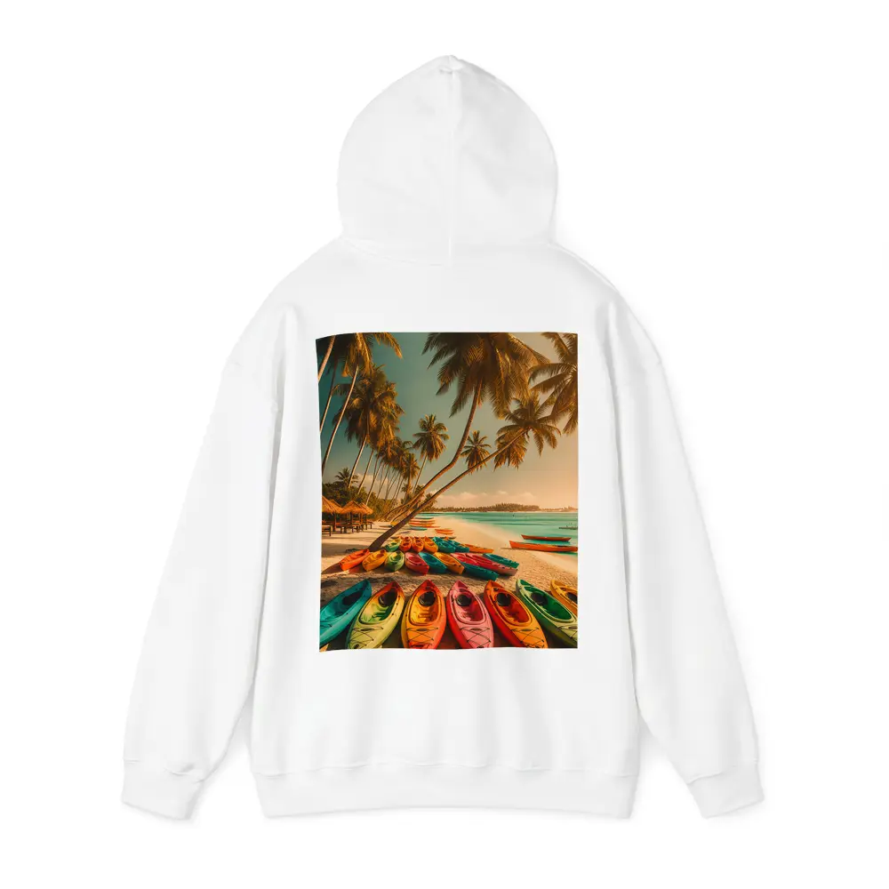 Colorful Kayaks Tropical Beach Palm Trees – Hoodies
